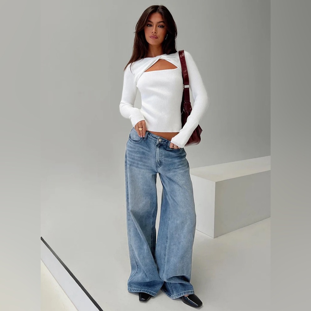 Princess Polly Malgit Long Sleeve Top white